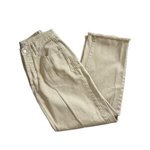 VRG Jeans Button Fly High Waist Cotton Streetwear Size 12 Womens Frayed Barrel